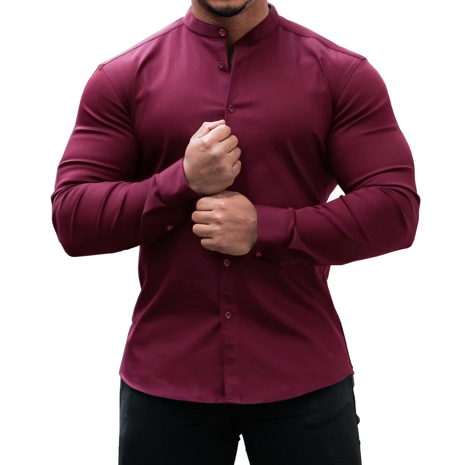 Men’s Long Sleeve Casual Button-Down Shirt