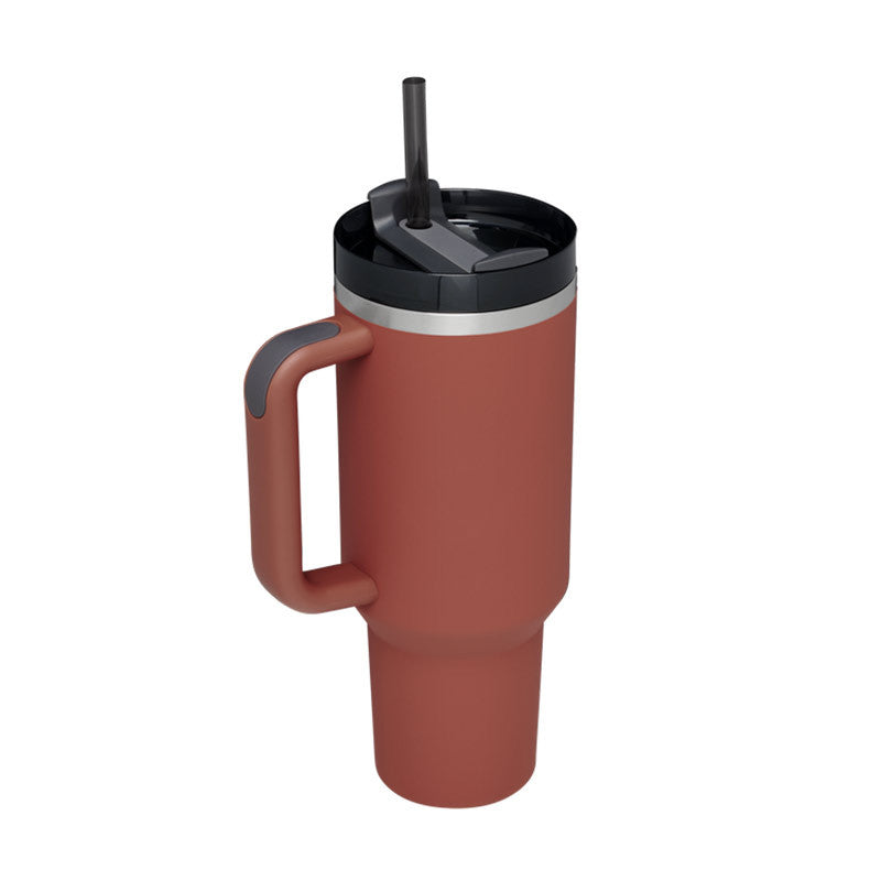 40oz Insulated Tumbler with Handle & Straw