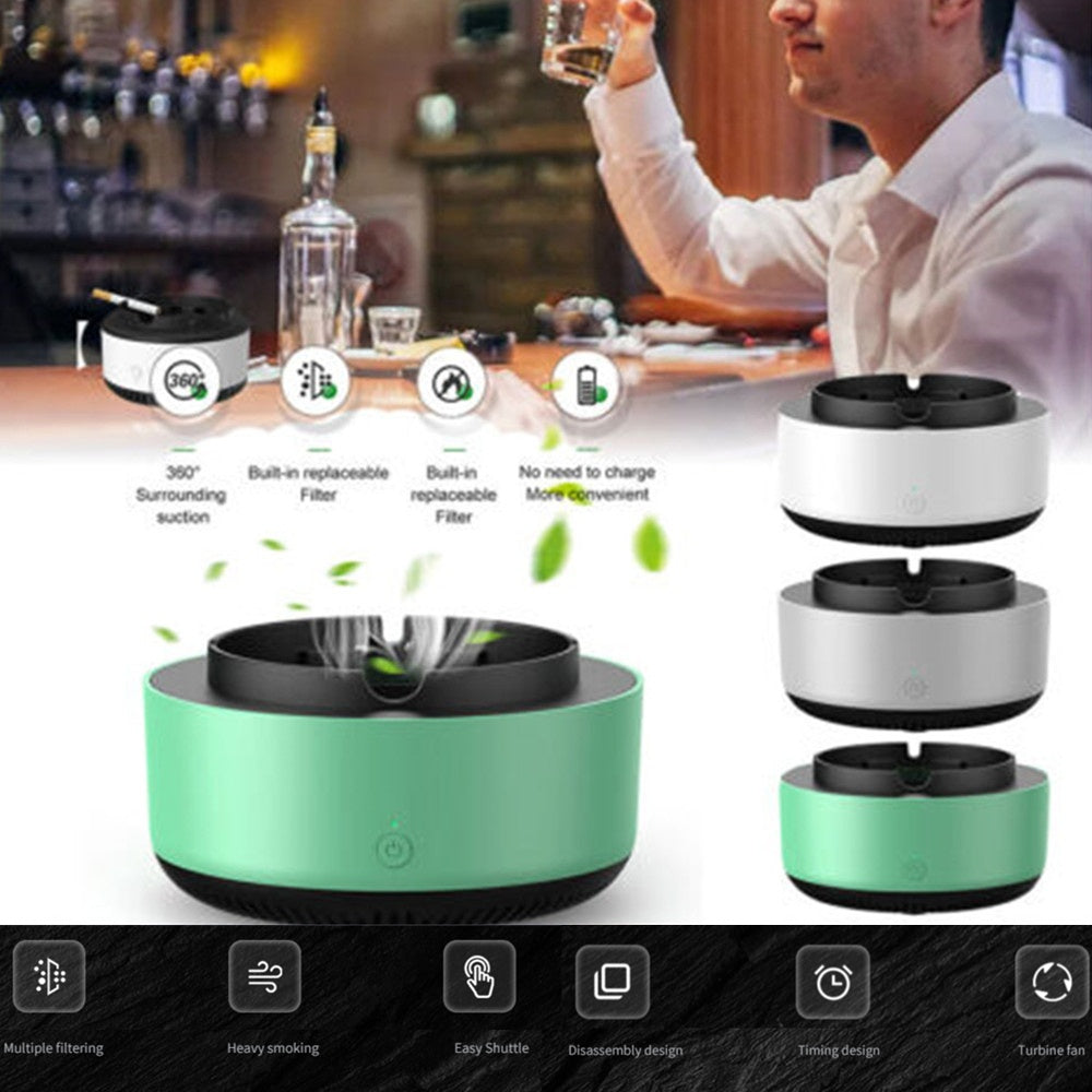 Portable Smoke Eliminating Ashtray with Air Purifier