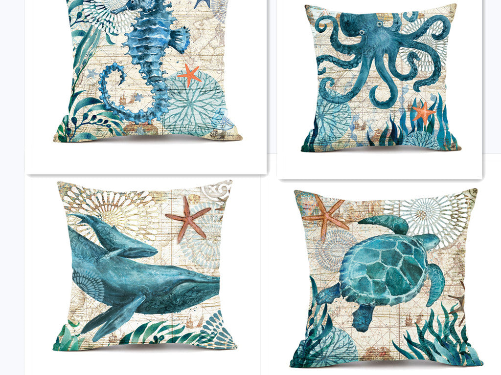 Sea Turtle Printed Cushion Covers