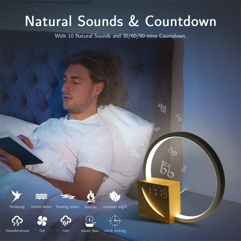 Bedside Touch Table Lamp with Natural Sounds & Alarm Clock
