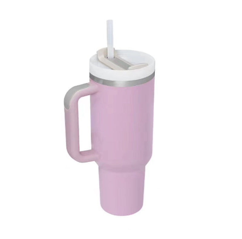 40oz Insulated Tumbler with Handle & Straw