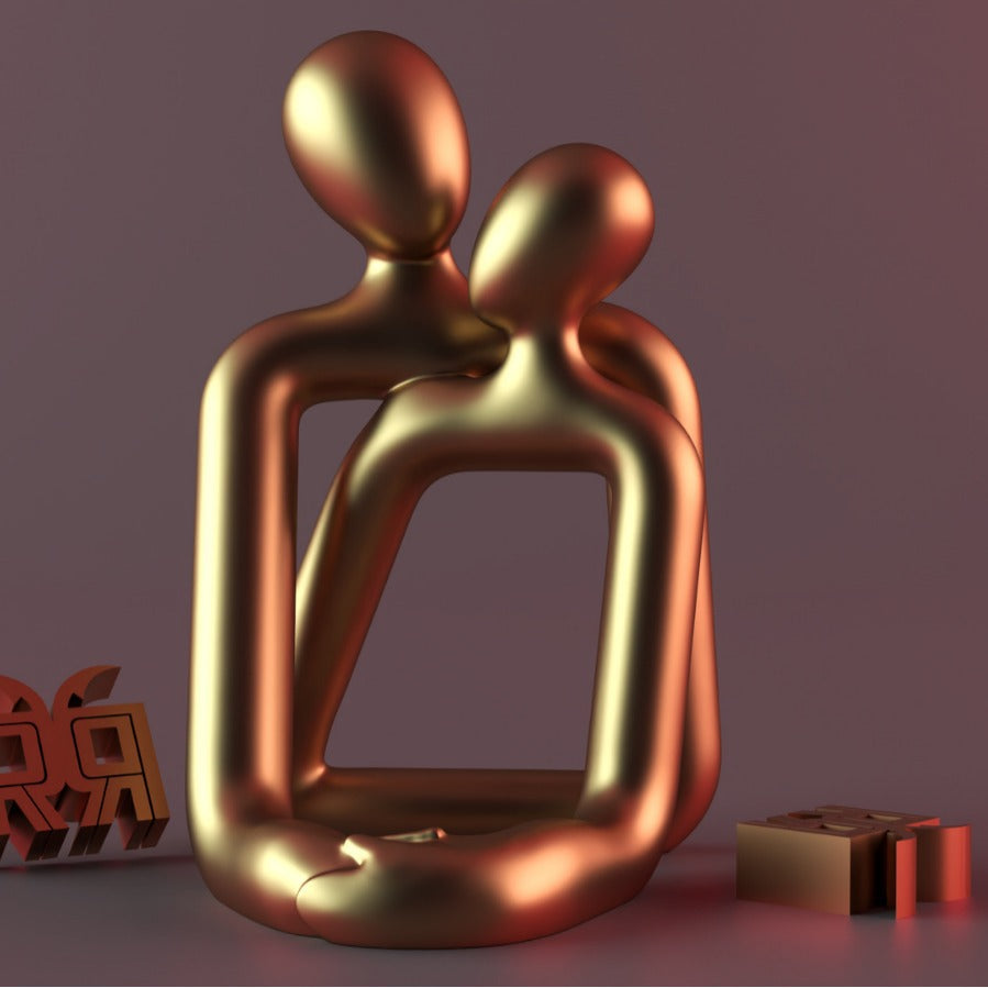 Heartwarming Couple Resin Statue